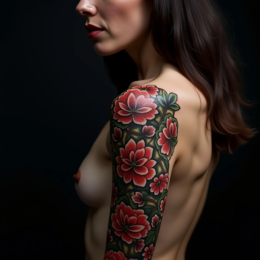 Meaningful Women's Sleeve Tattoos: Linework Designs & Symbolism