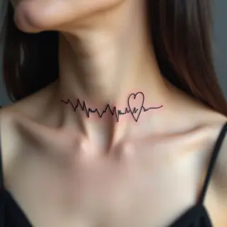 Heartbeat and Infinity Symbol Tattoo Design