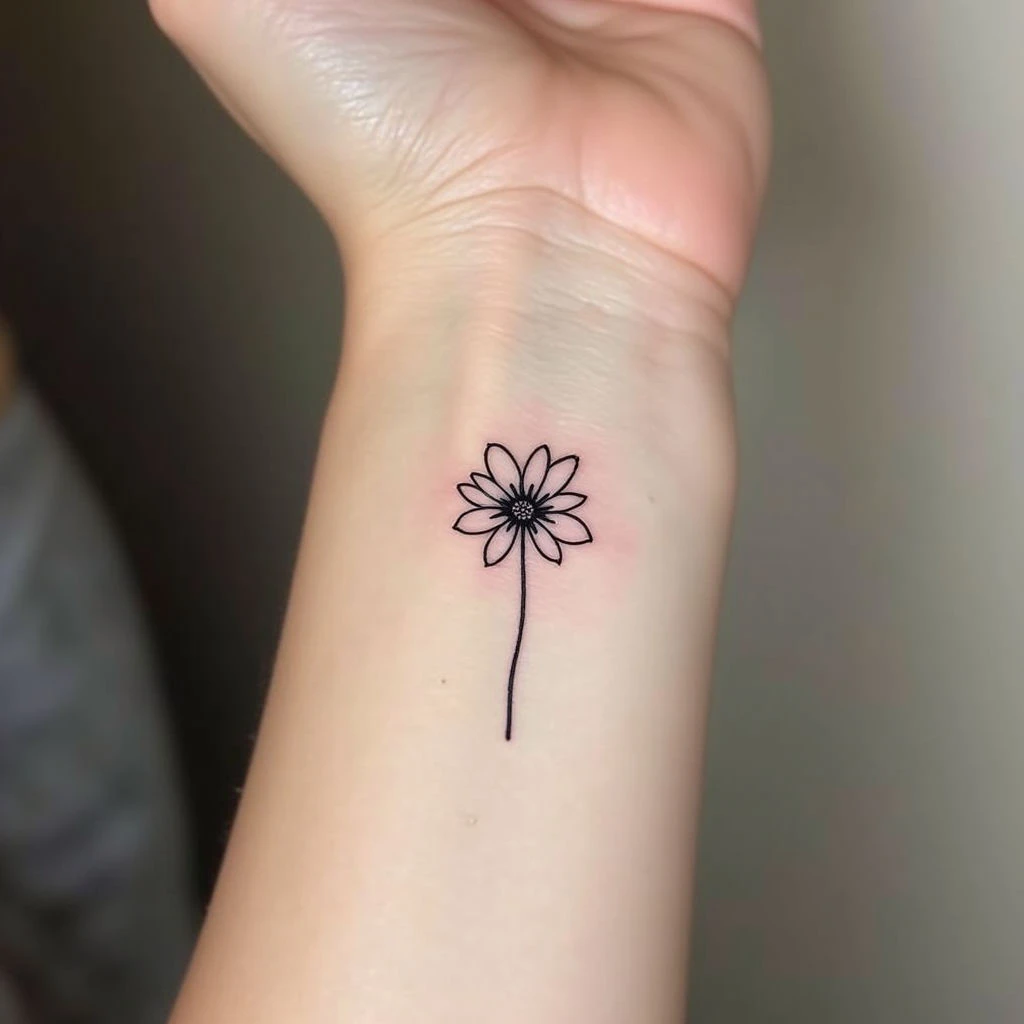 Delicate Floral Wrist Tattoo: A Minimalist Design